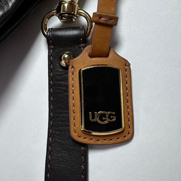 Rare UGG® Classic Hobo purse dark brown double top handles and strap - Picture 6 of 8